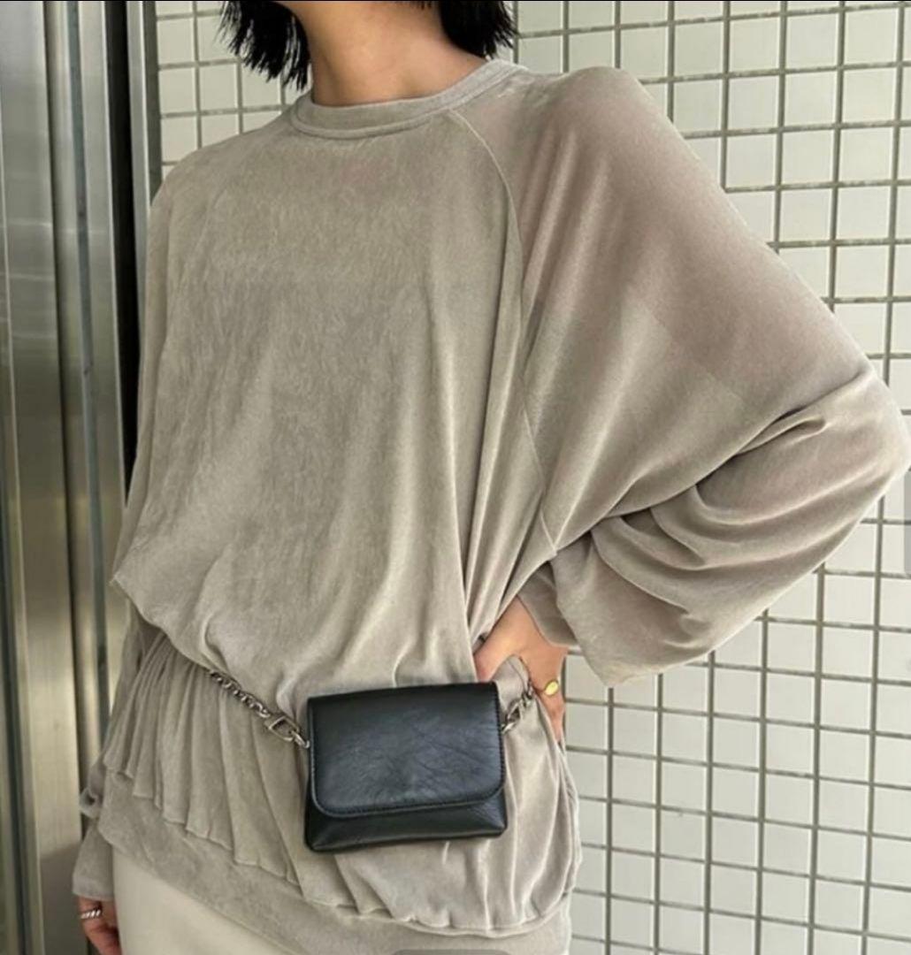 15時削除【YENN イエン】フロッキーチュールプルオーバー　ベージュ