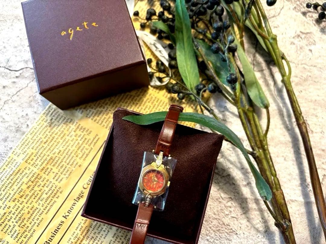 アガット　アンバー　琥珀　腕時計　新品未使用