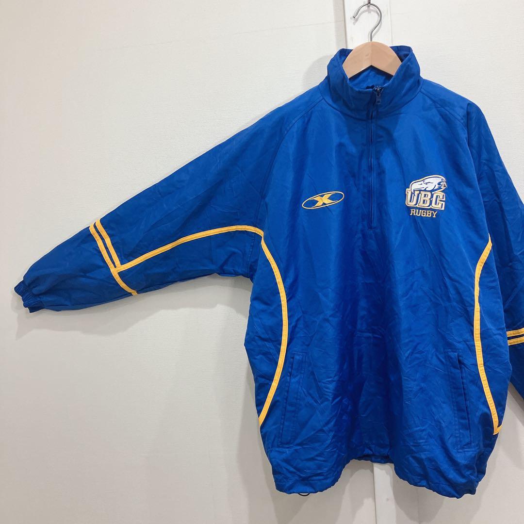 90s 希少 UBCラグビー カナダ名門校 ナイロン プルオーバー ジャケット