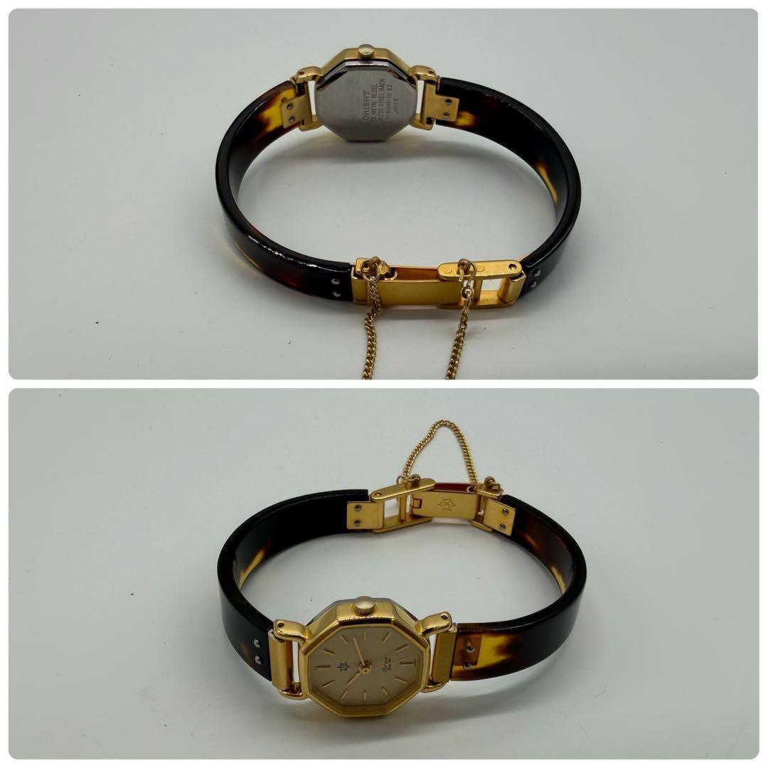 【稼働/新品電池】オリエント ブレイン オクタゴン べっ甲 レディース クォーツ