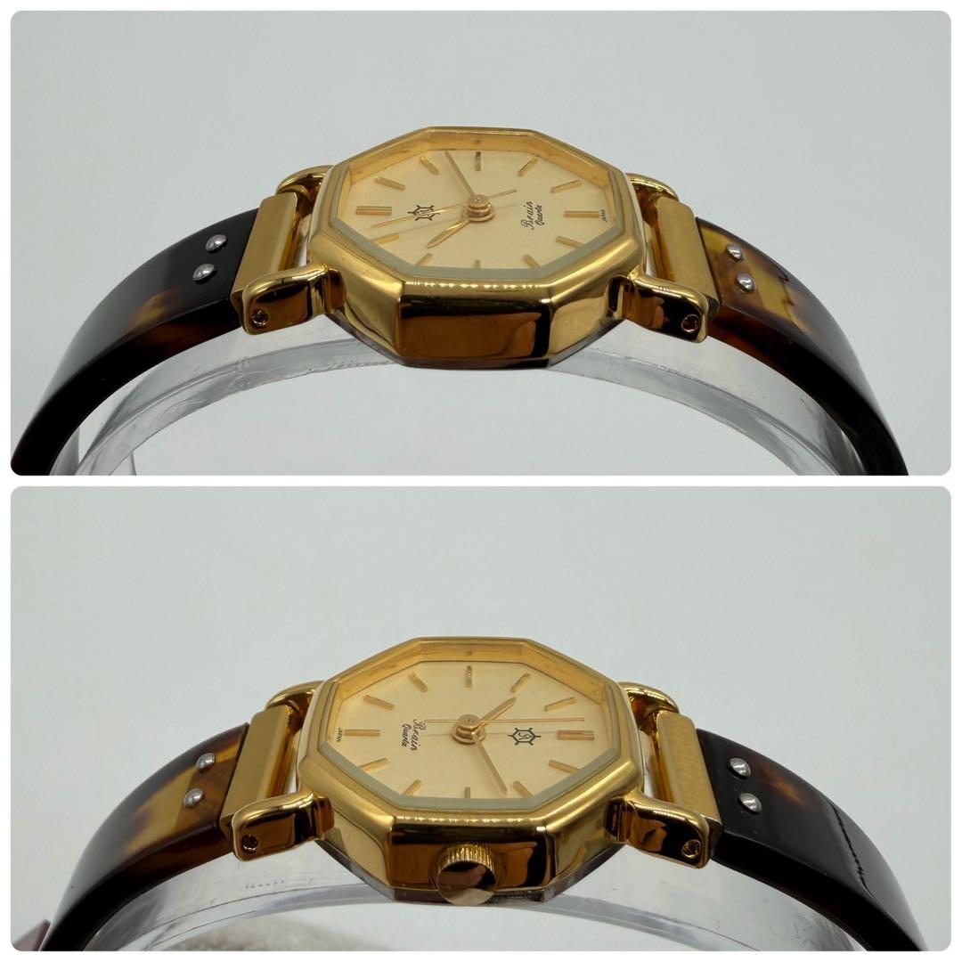 【稼働/新品電池】オリエント ブレイン オクタゴン べっ甲 レディース クォーツ