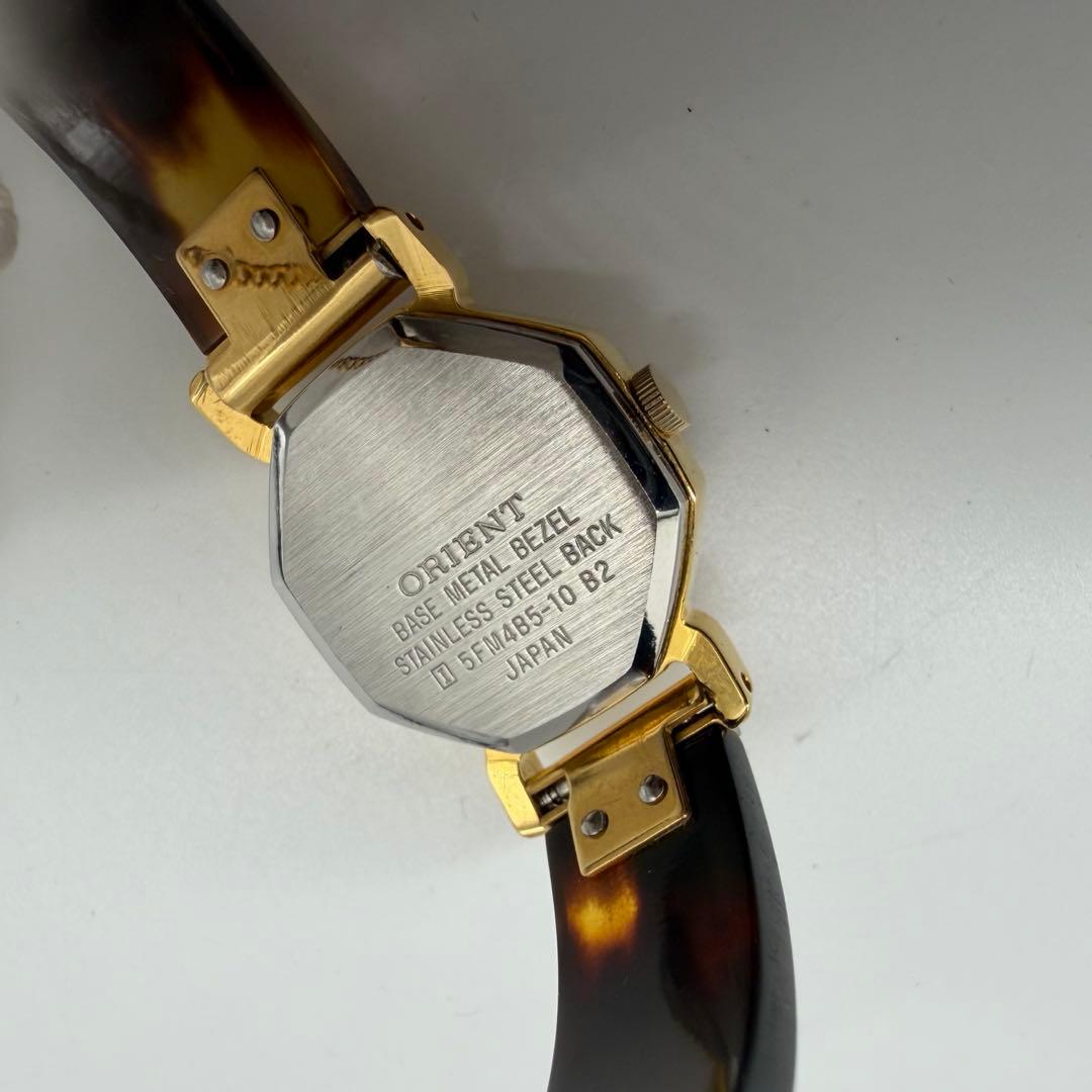 【稼働/新品電池】オリエント ブレイン オクタゴン べっ甲 レディース クォーツ