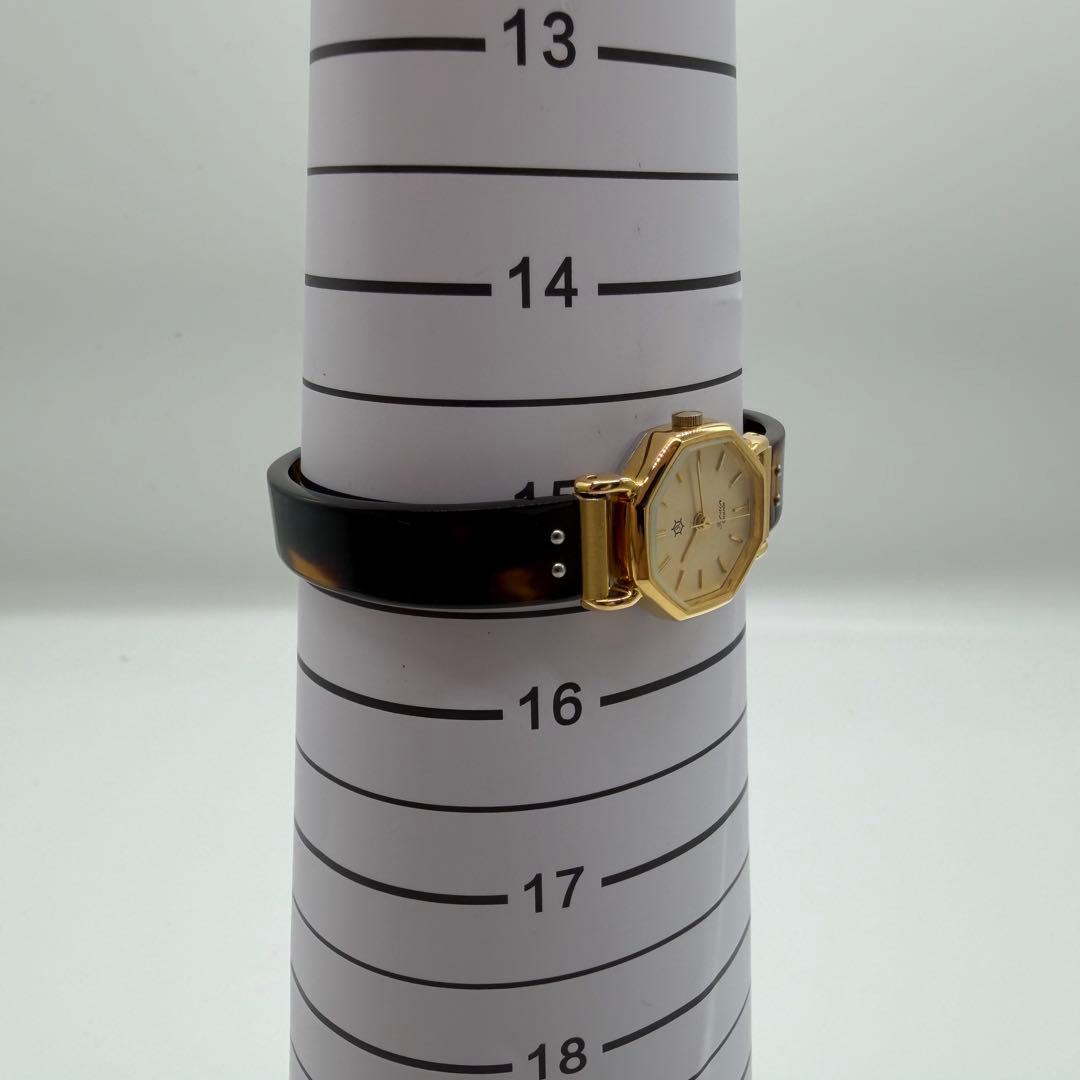 【稼働/新品電池】オリエント ブレイン オクタゴン べっ甲 レディース クォーツ