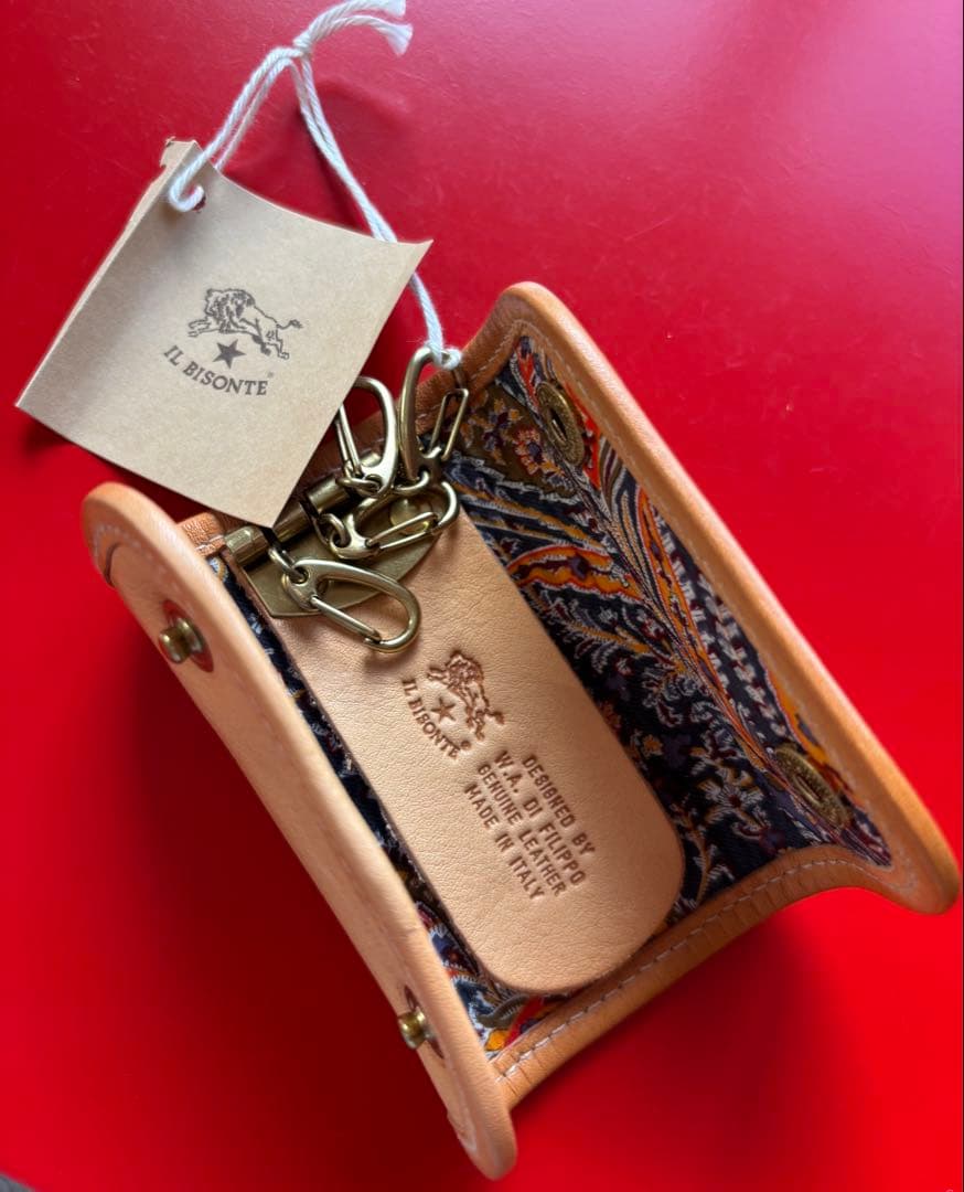 【新品】IL BISONTE キーケース4連 LIBERTYコラボ（リバティ柄）