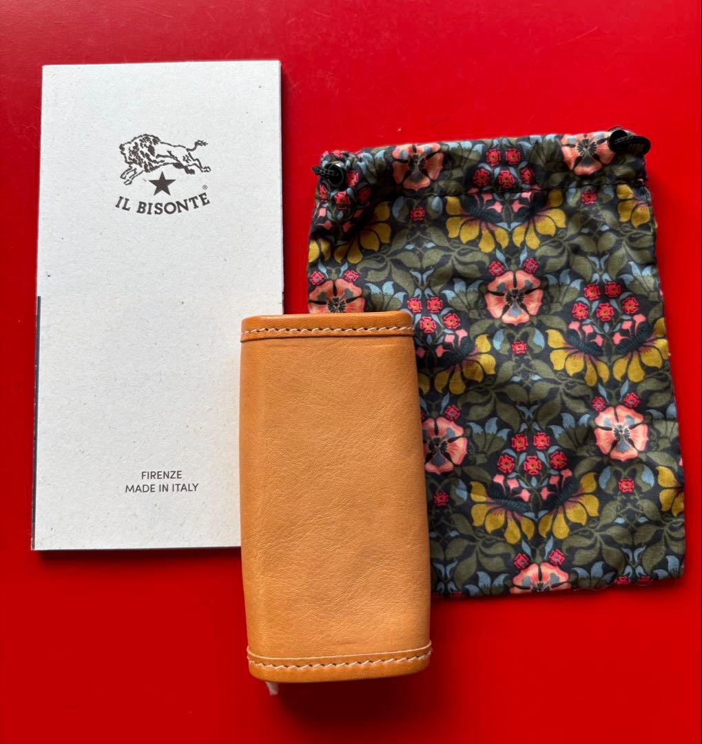 【新品】IL BISONTE キーケース4連 LIBERTYコラボ（リバティ柄）