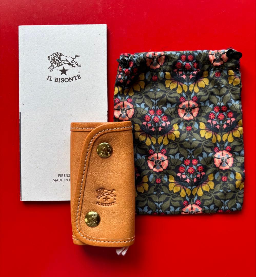 【新品】IL BISONTE キーケース4連 LIBERTYコラボ（リバティ柄）