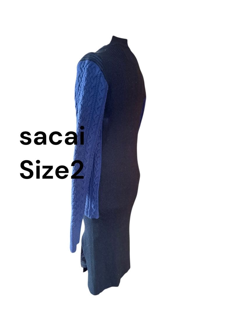 sacai ケーブル編みニットワンピース Size2