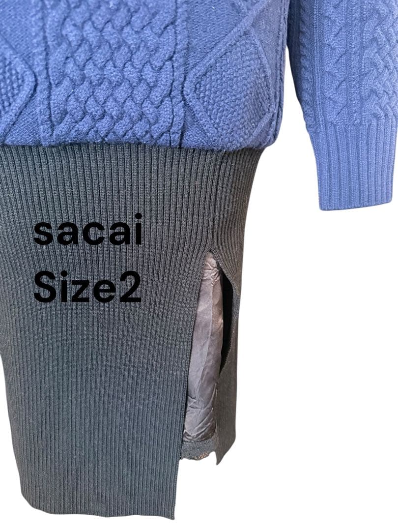 sacai ケーブル編みニットワンピース Size2