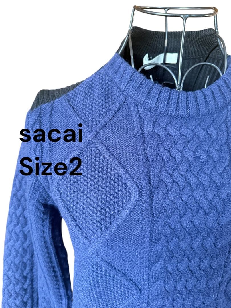 sacai ケーブル編みニットワンピース Size2