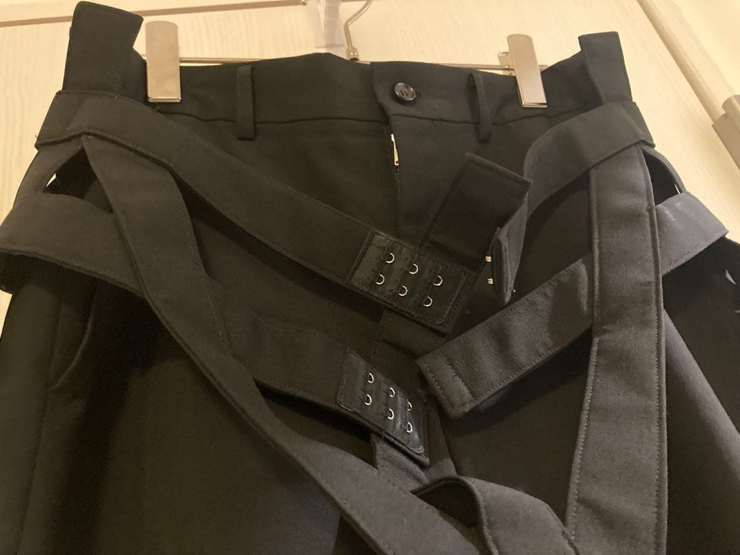 コムデギャルソン/ウールハーネス付きワイドショートパンツ/黒/Sサイズ