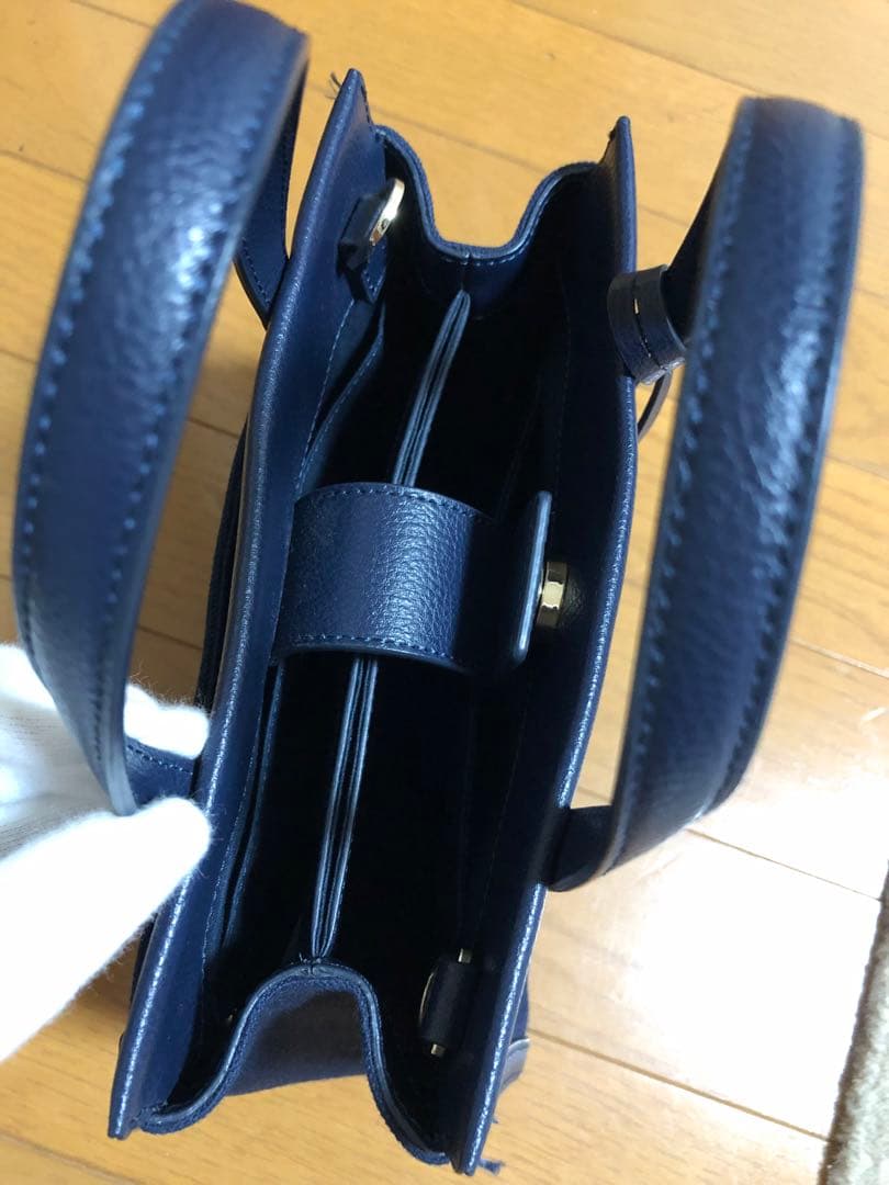 極美品☆アニエスベー ミニトートバッグ ショルダーバッグ　金金具ロゴ 2way