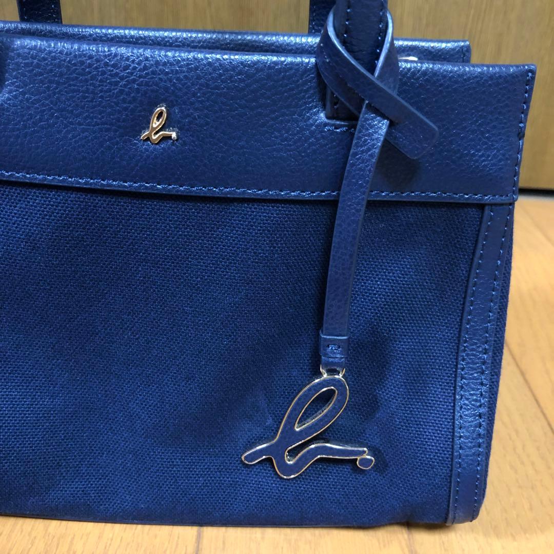 極美品☆アニエスベー ミニトートバッグ ショルダーバッグ　金金具ロゴ 2way