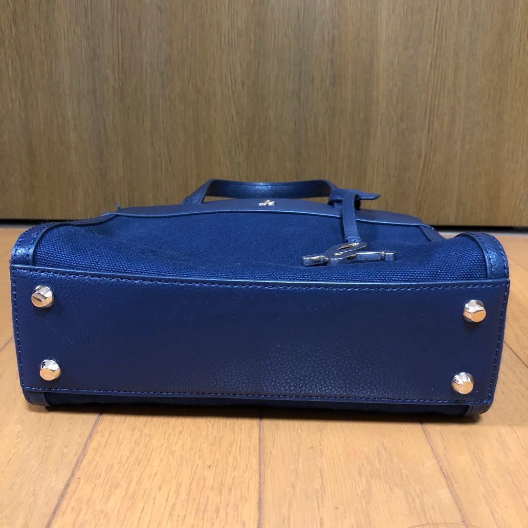 極美品☆アニエスベー ミニトートバッグ ショルダーバッグ　金金具ロゴ 2way