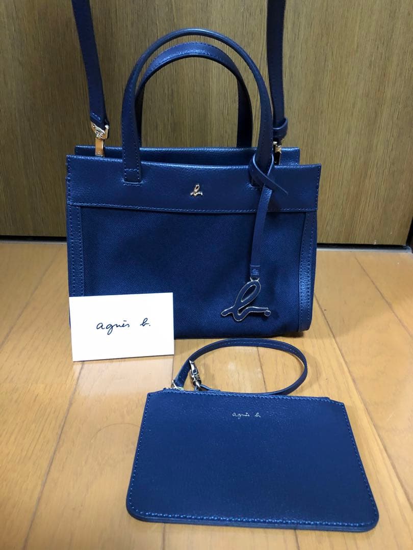 極美品☆アニエスベー ミニトートバッグ ショルダーバッグ　金金具ロゴ 2way