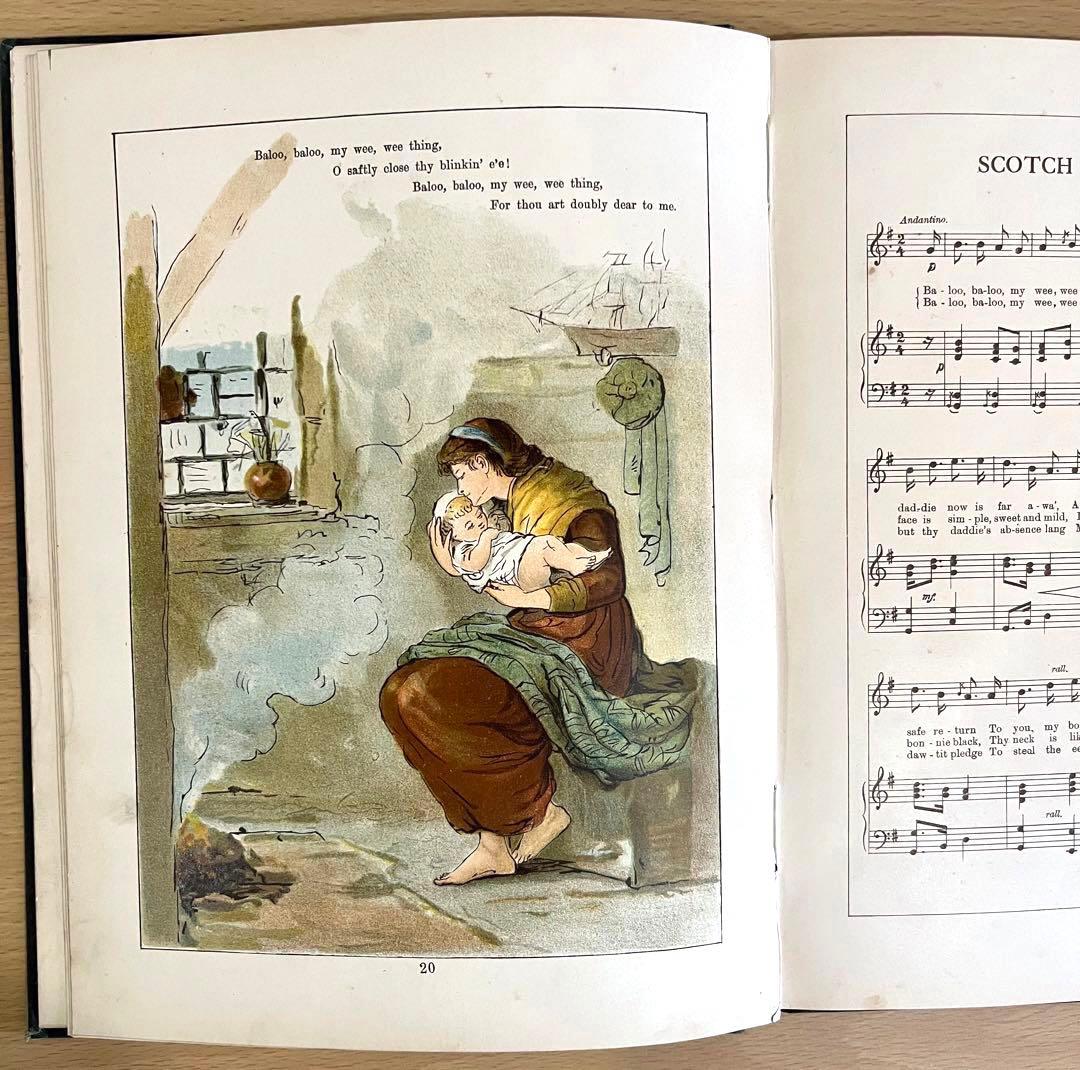 No.238 希少 古書 洋書 絵本 アンティーク 楽譜 子守り歌 童謡 詩集