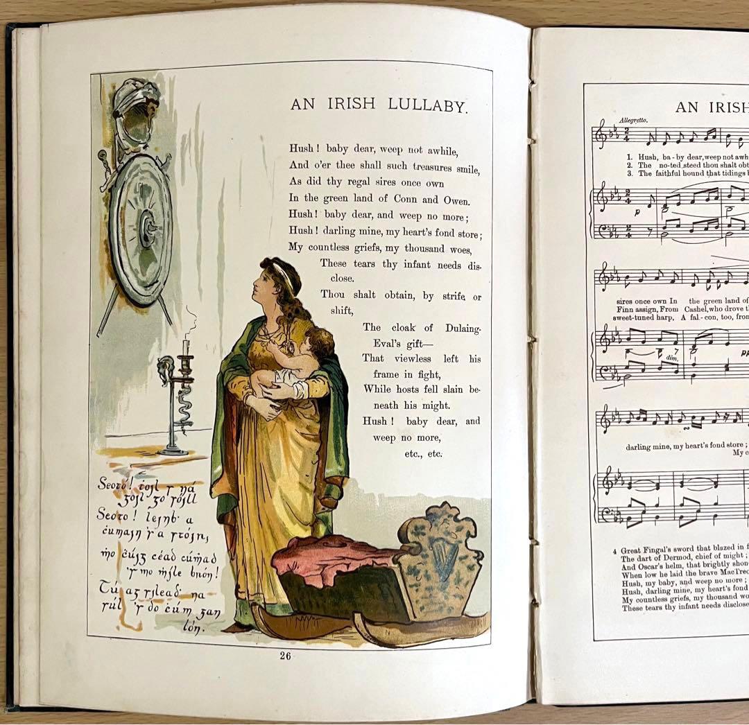 No.238 希少 古書 洋書 絵本 アンティーク 楽譜 子守り歌 童謡 詩集