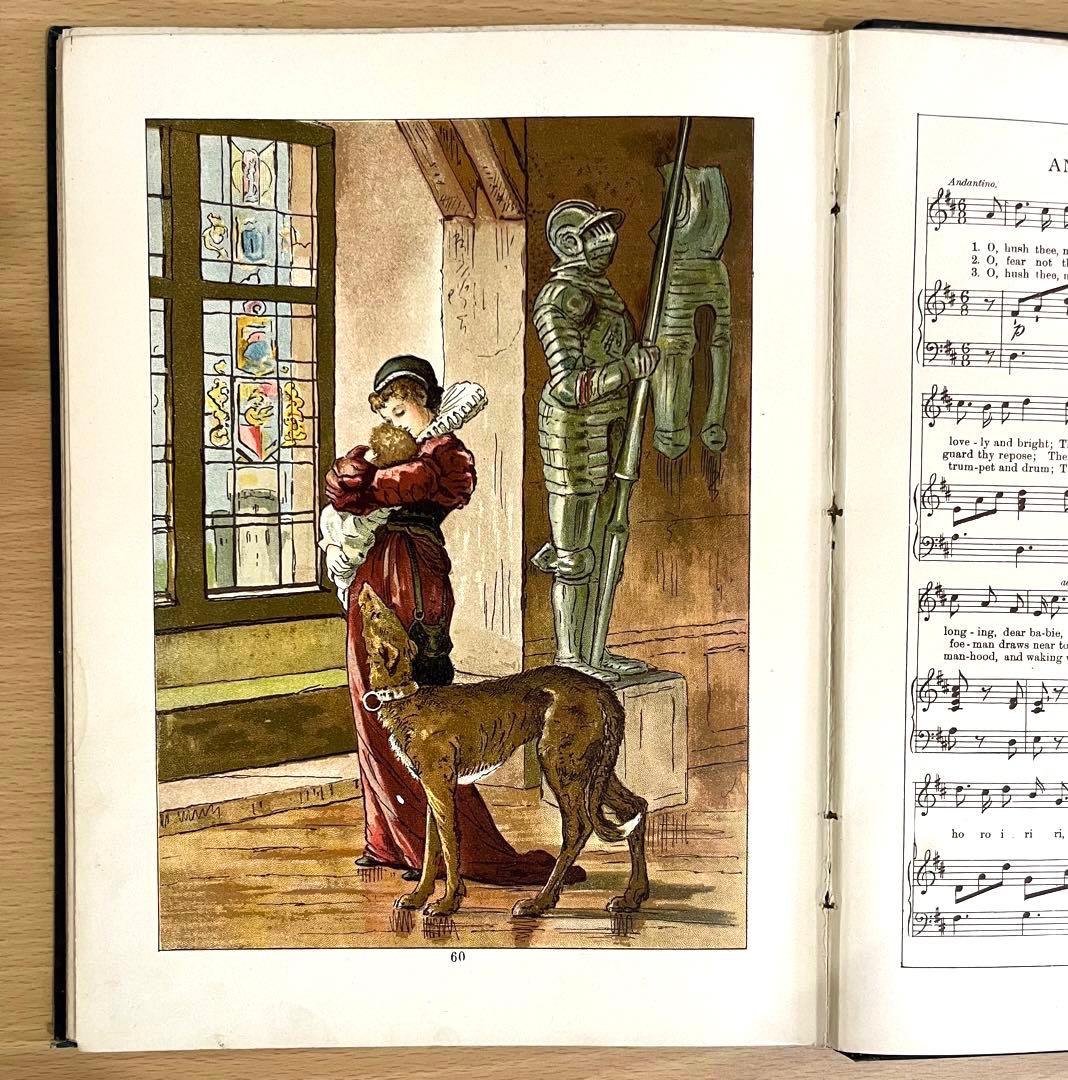 No.238 希少 古書 洋書 絵本 アンティーク 楽譜 子守り歌 童謡 詩集