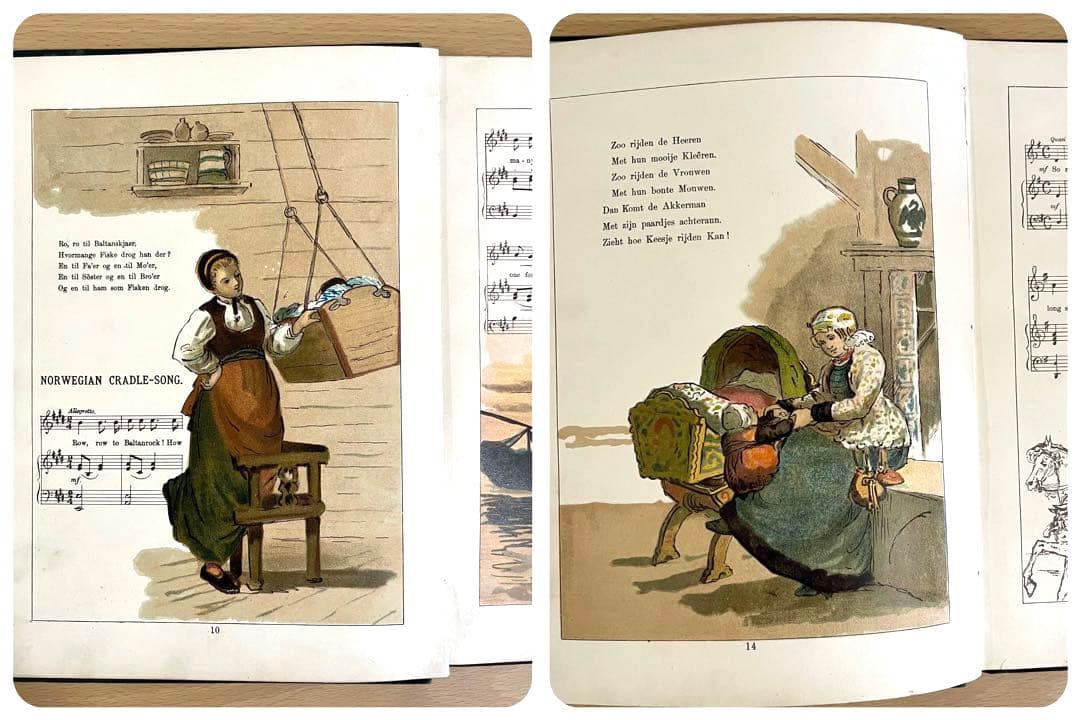 No.238 希少 古書 洋書 絵本 アンティーク 楽譜 子守り歌 童謡 詩集