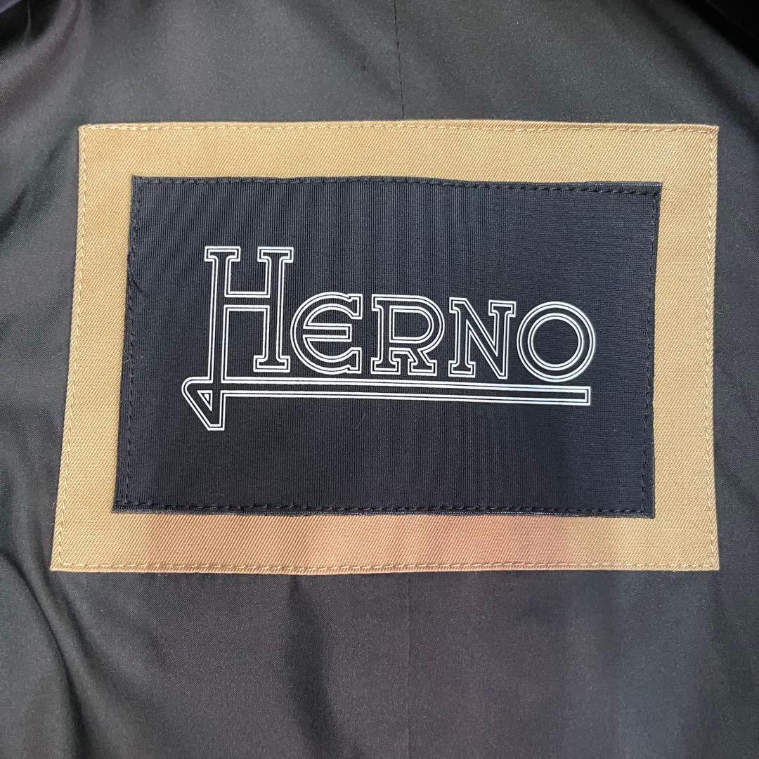 HERNO エコファー チェスターコート ボア ブラウン 48