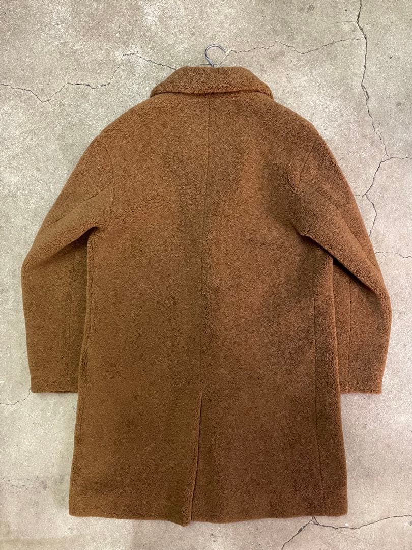 HERNO エコファー チェスターコート ボア ブラウン 48