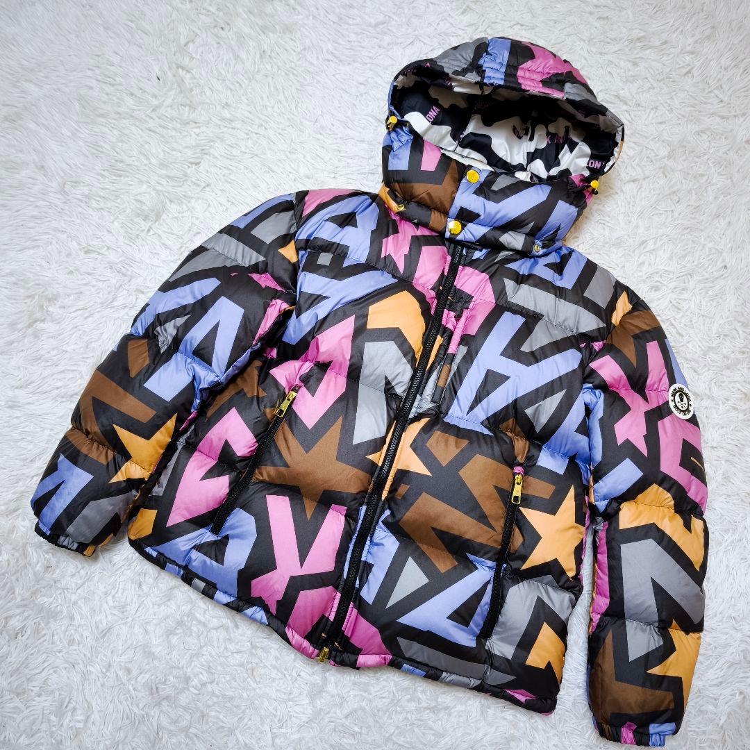 美品マークアンドロナ MARK&LONA総柄 リバーシブル ダウンジャケット48
