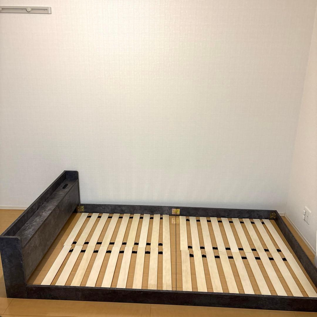 【超美品】棚付きすのこローベッド 『Etany エタニー』 セミダブル