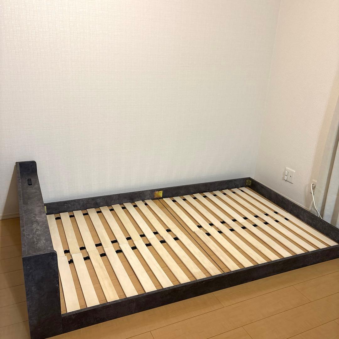 【超美品】棚付きすのこローベッド 『Etany エタニー』 セミダブル