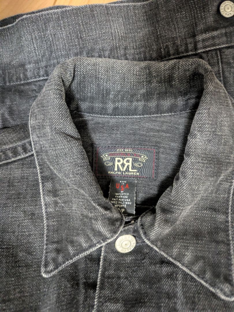 ダブルアールエル　rrl アメリカ　デニムジャケット usa Sサイズ ブラック
