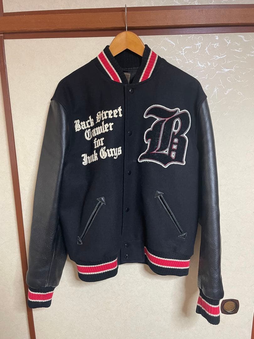 スタジャンドクロ袖革