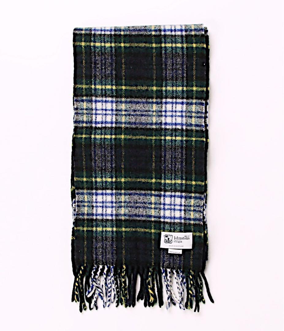 ジョンストンズ【Johnstons of Elgin】カシミヤマフラー【チェック