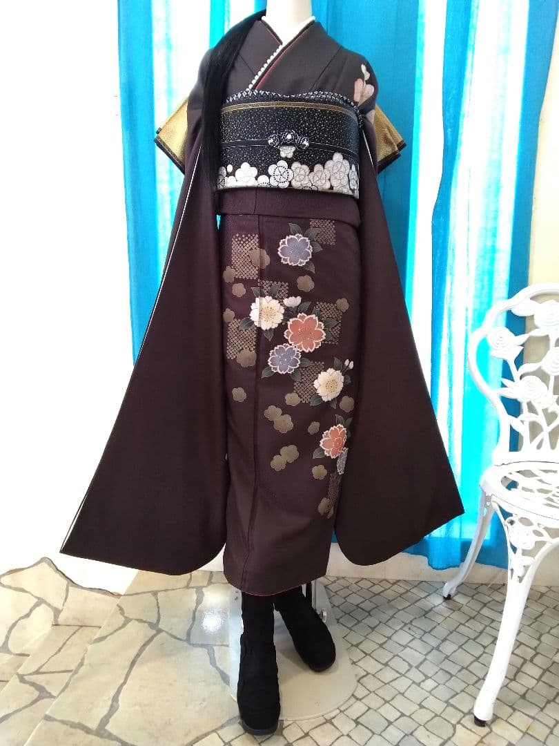振袖フルセット、化繊振袖成人式、重ね衿、帯揚げ帯締め、西陣袋帯、襦袢