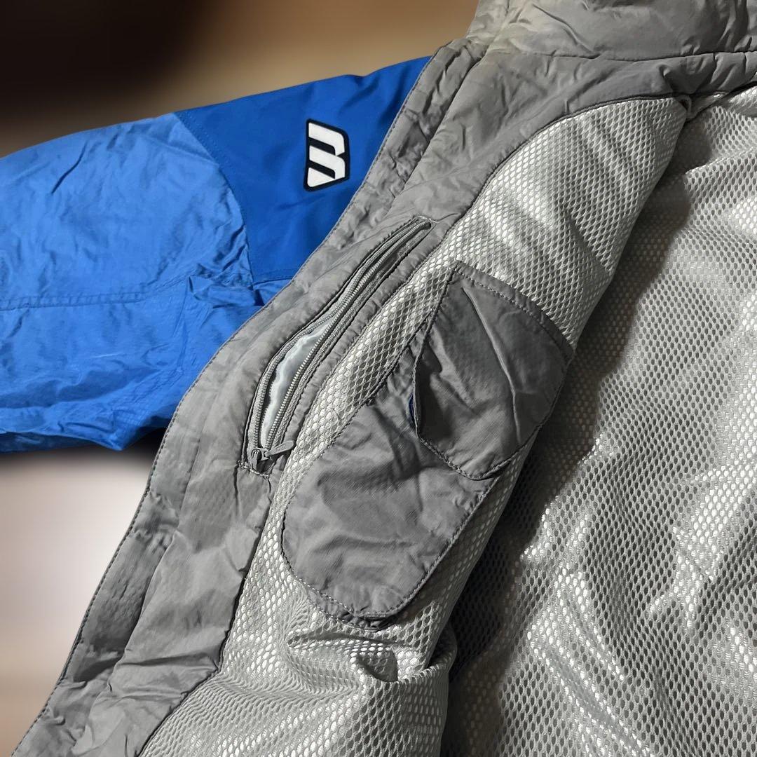 Mizuno ブレスサーモ★ブルー色サスペンダー付きスキーウェア 上下　サイズL