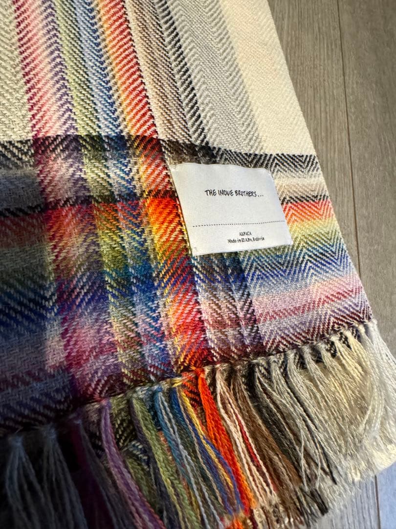 イノウエブラザーズ ベビーアルパカマルチカラー　大判ストール37400円マフラー