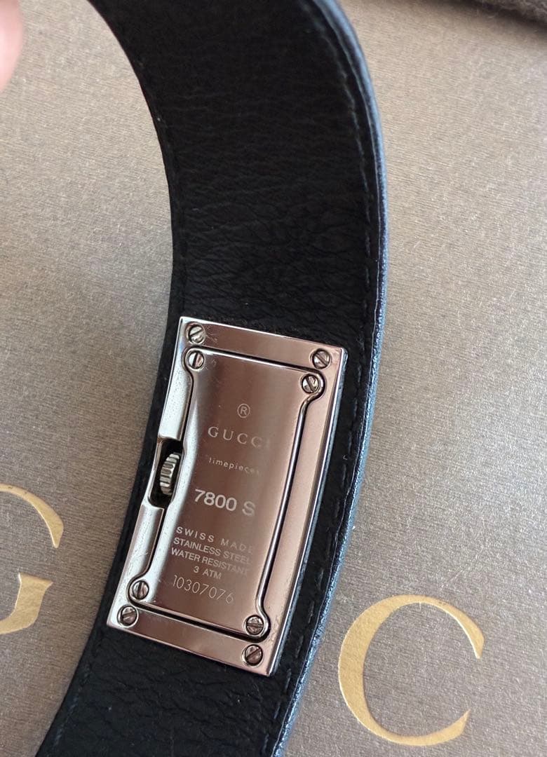 GUCCI グッチ 7800L 腕時計 ブラック レザー