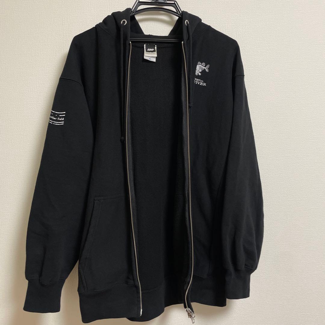 イマカツ　ダブルジップアップパーカー　XL ブラック