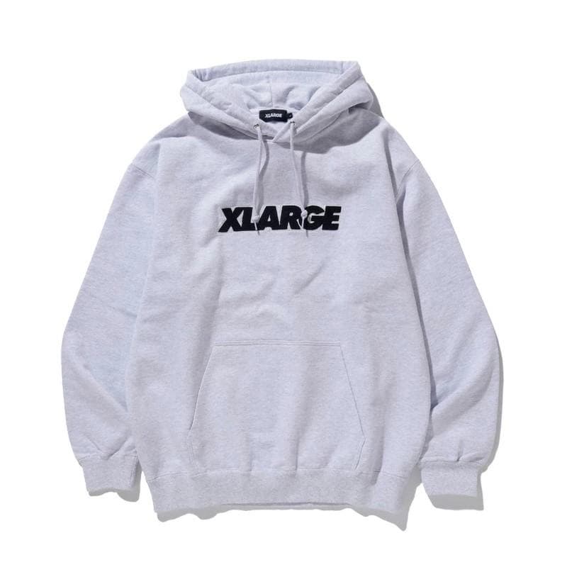 X-LARGE STANDARD LOGO HOODIE (M) ASH メンズ