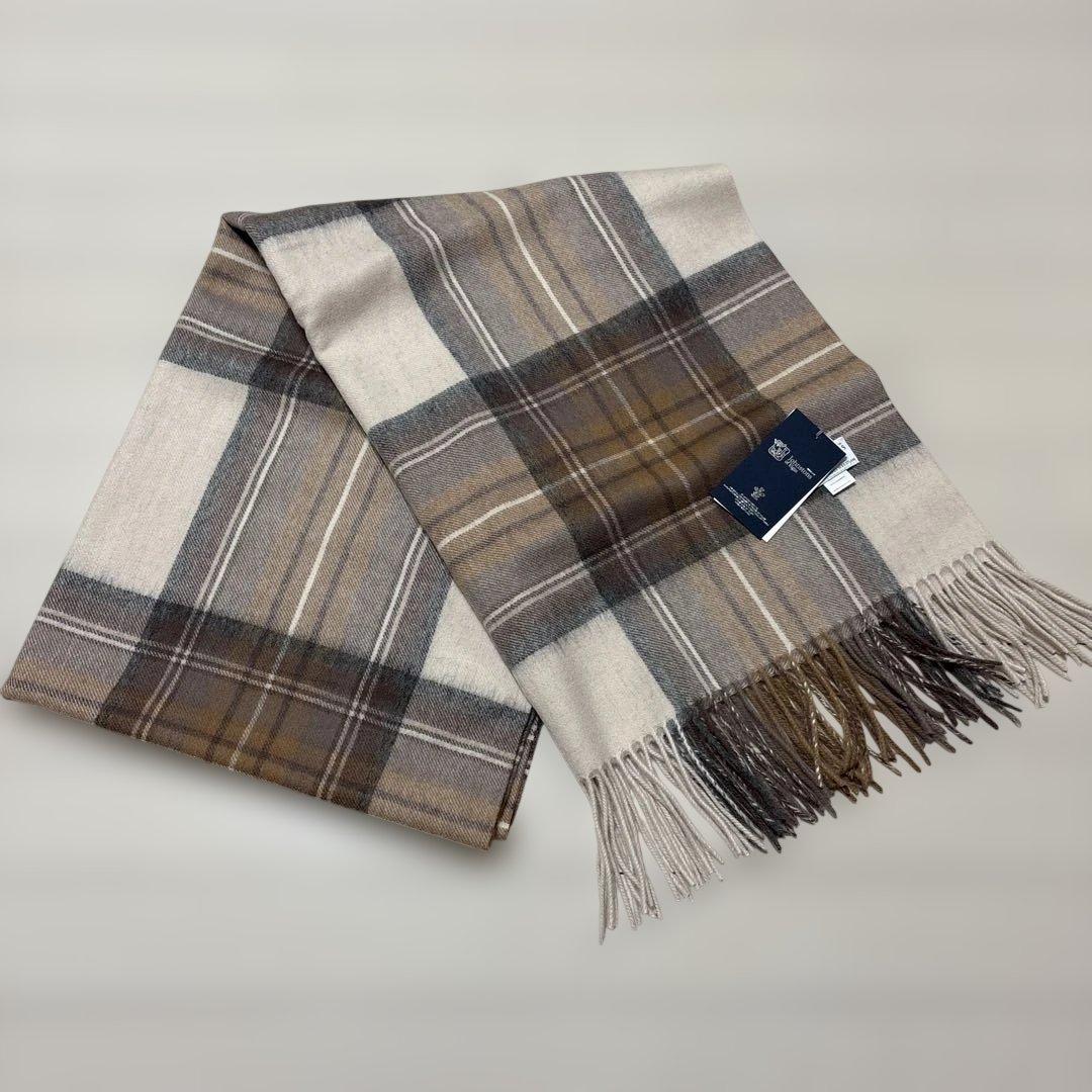 新品　ジョンストンズ　大判　カシミヤ　ストール　タータンチェック