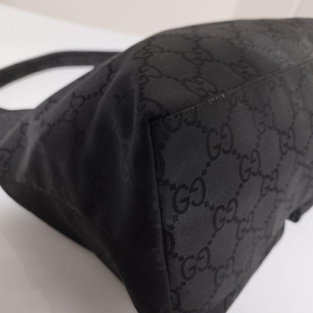 美品☆　グッチ　ワンショルダーバッグ　GG　ナイロン　肩掛け　レザー　ビッグGG