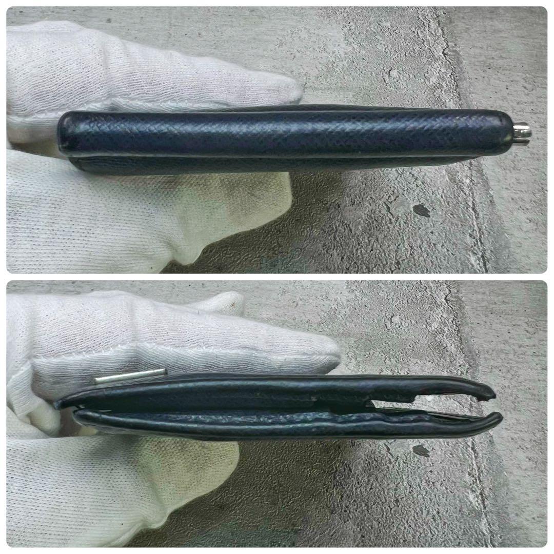 現行 プラダ トライアングルロゴ カーフレザー マネークリップ ネイビー メンズ