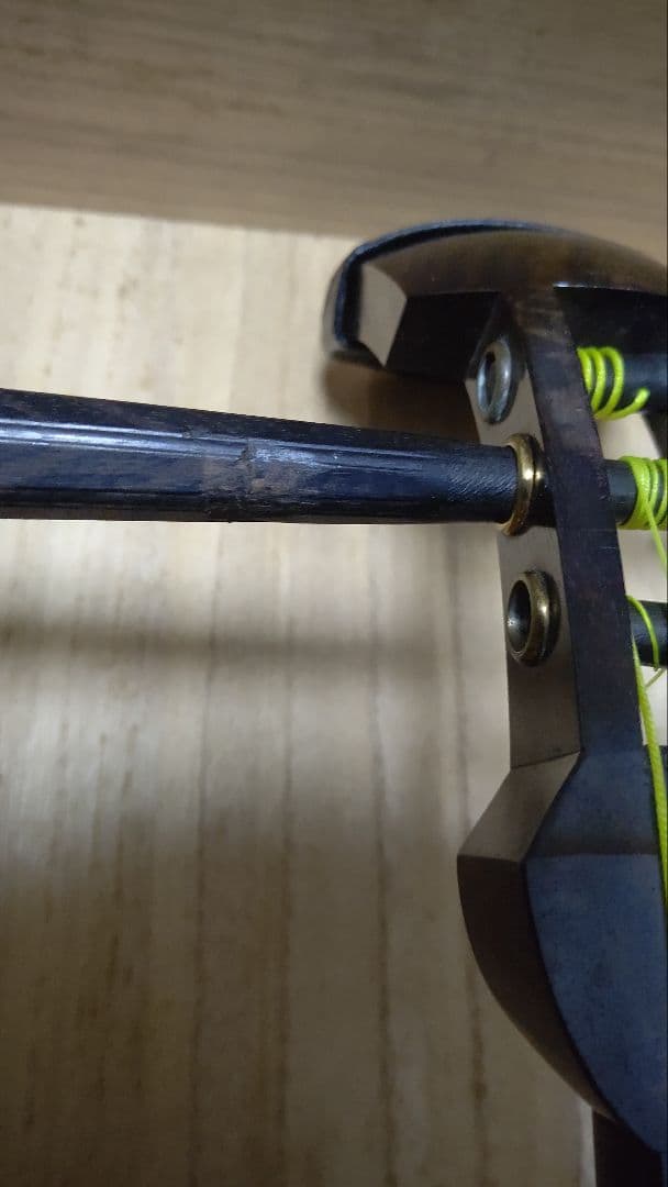 値下げ三味線ケース付き　皮破れあり、ジャンク扱い　検　紅木　和楽器　清元　長唄