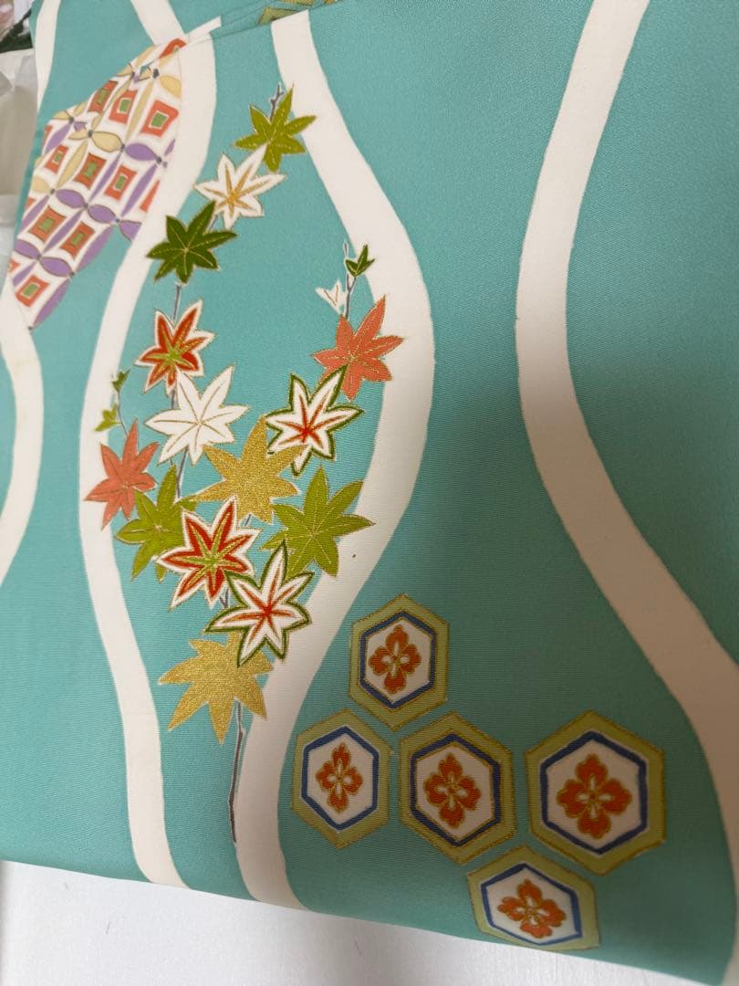 美術友禅振袖　吉祥立涌四季草花別誂え証書付き　長襦袢　新品袋帯