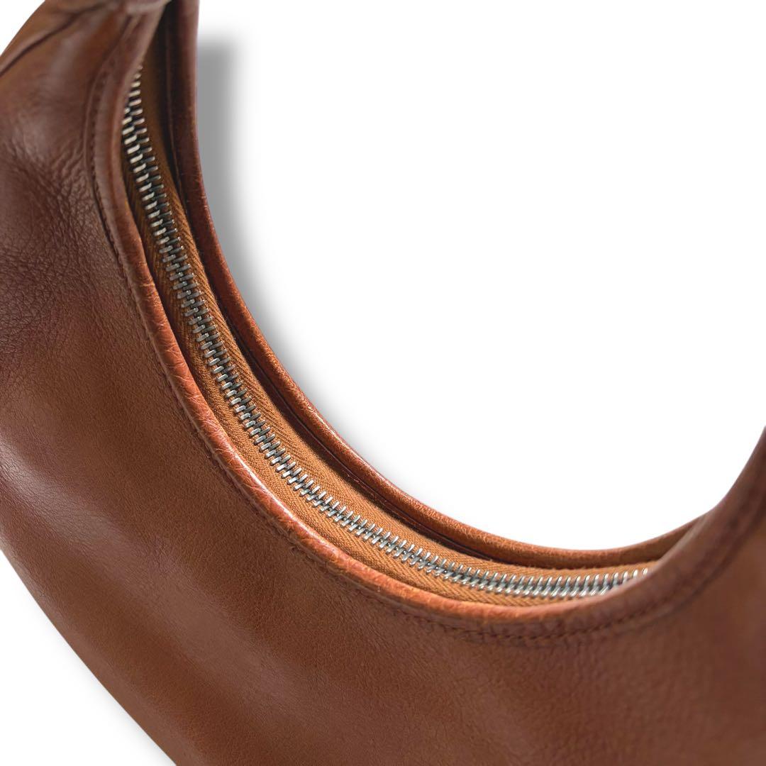 HIROFU ヒロフ レザーバッグ 三日月型 ブラウン 本革 ワンショルダー