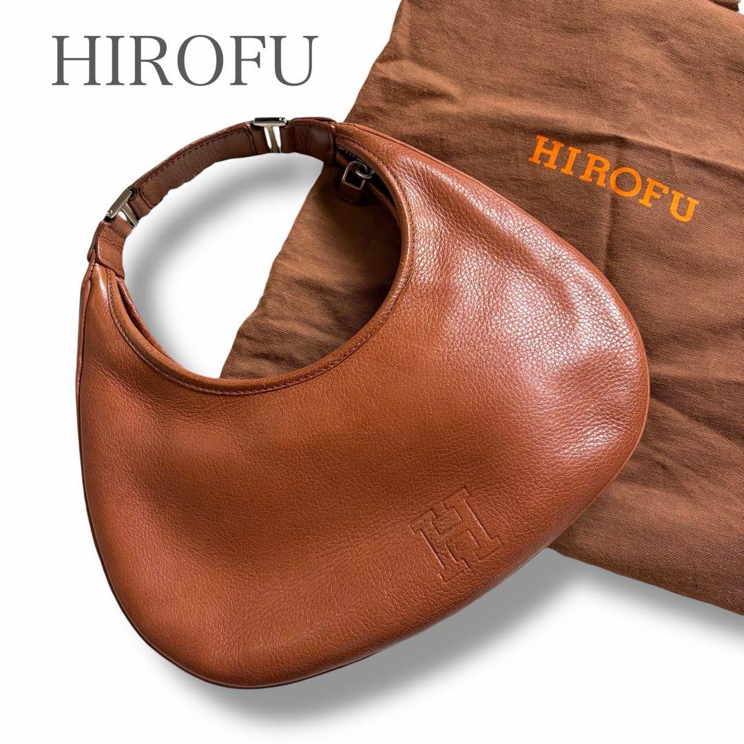 HIROFU ヒロフ レザーバッグ 三日月型 ブラウン 本革 ワンショルダー