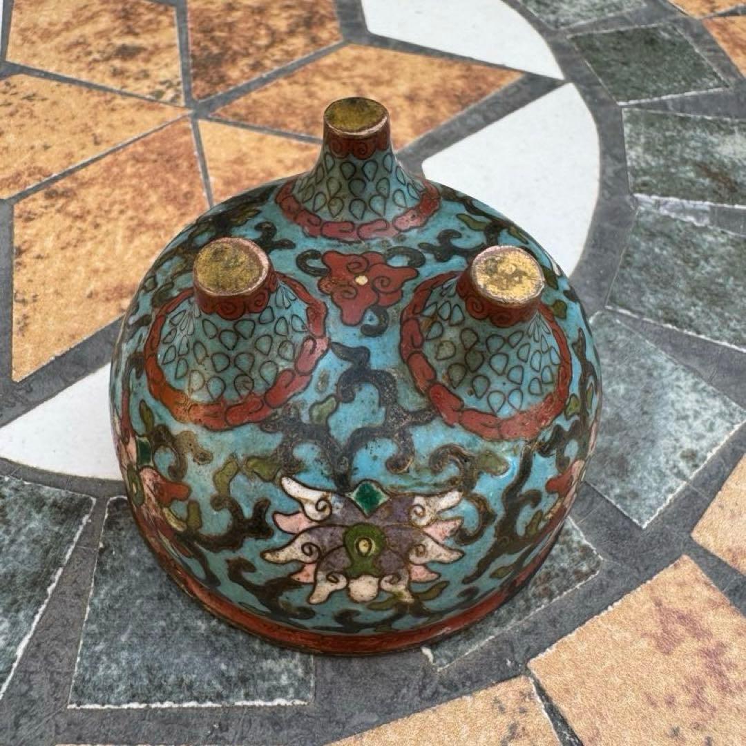 中国美術　景泰藍　七宝　香炉　唐物　骨董　共箱