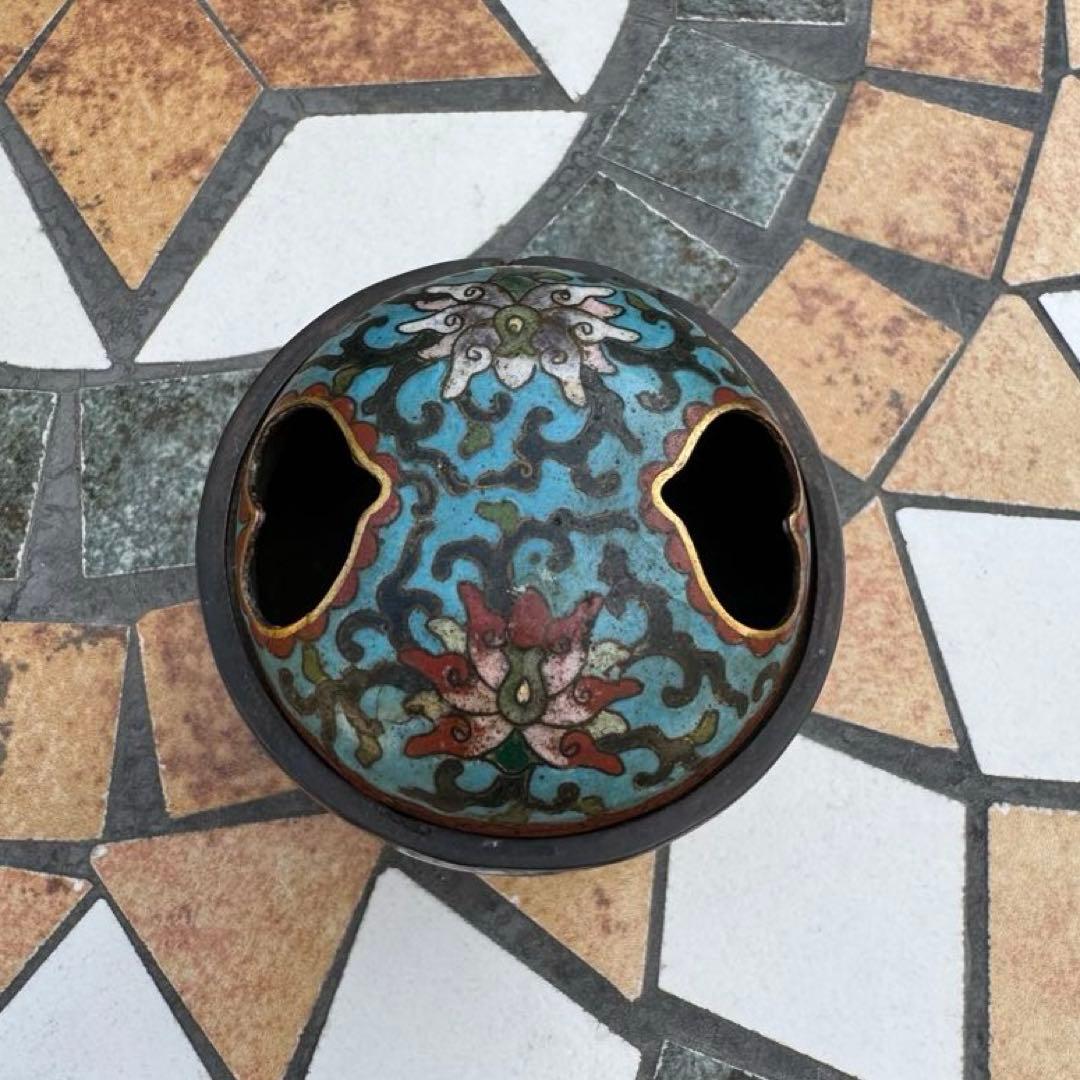 中国美術　景泰藍　七宝　香炉　唐物　骨董　共箱