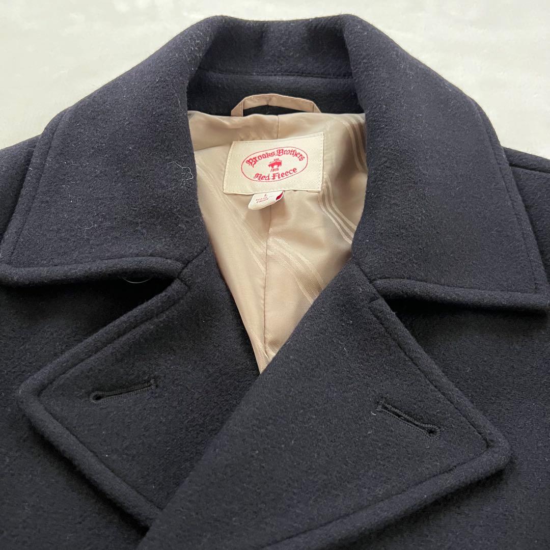 極美品 BROOKS BROTHERS ウール ピーコート ネイビー L