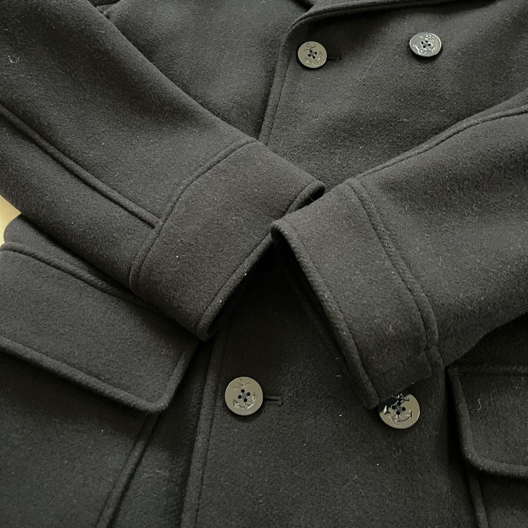 極美品 BROOKS BROTHERS ウール ピーコート ネイビー L