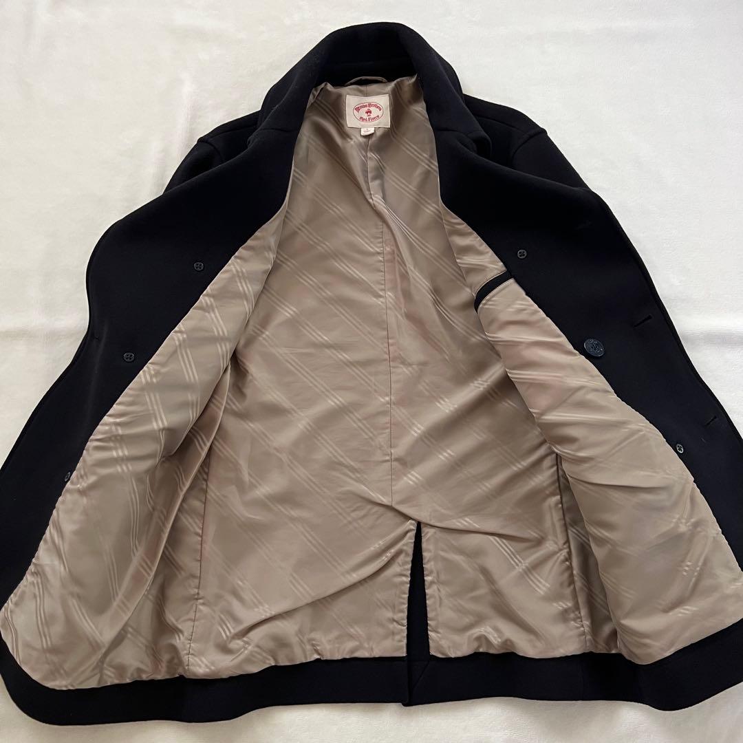 極美品 BROOKS BROTHERS ウール ピーコート ネイビー L