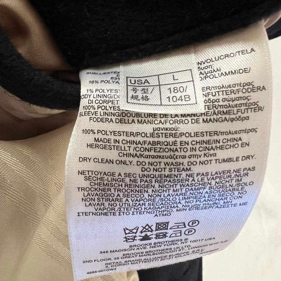 極美品 BROOKS BROTHERS ウール ピーコート ネイビー L