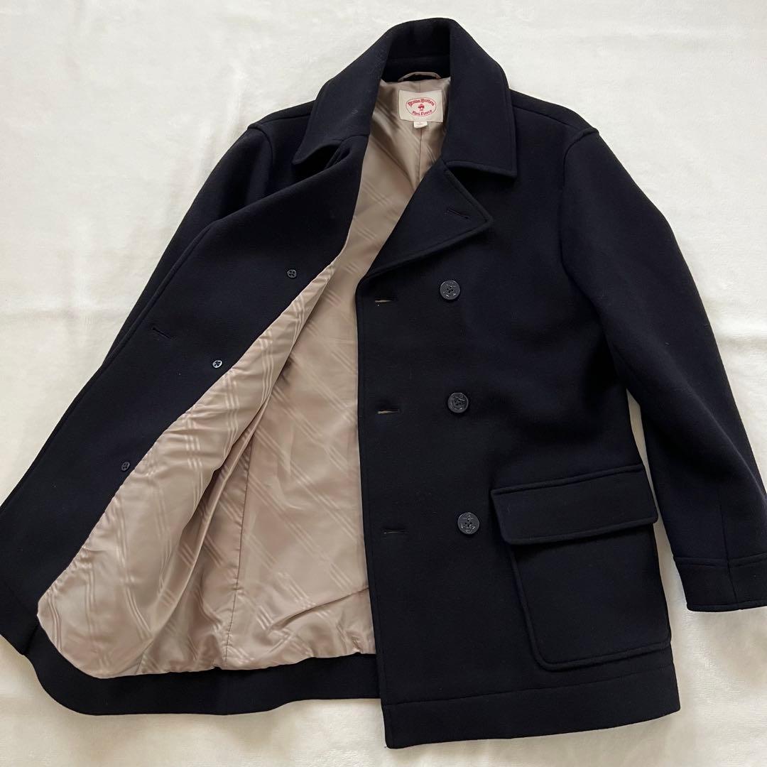 極美品 BROOKS BROTHERS ウール ピーコート ネイビー L